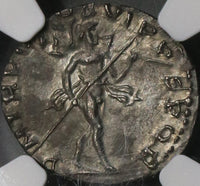 114 TRAJAN Roman Empire Denarius Superb Portrait Mars NGC Ch AU (18091305C)