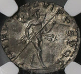 114 TRAJAN Roman Empire Denarius Superb Portrait Mars NGC Ch AU (18091305C)