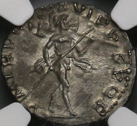 114 TRAJAN Roman Empire Denarius Superb Portrait Mars NGC Ch AU (18091305C)
