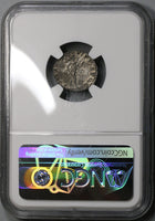 114 TRAJAN Roman Empire Denarius Superb Portrait Mars NGC Ch AU (18091305C)