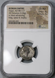 114 TRAJAN Roman Empire Denarius Superb Portrait Mars NGC Ch AU (18091305C)