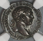 103 Trajan Roman Empire Denarius Dacian Pax Historic Victory NGC AU (19092502C)