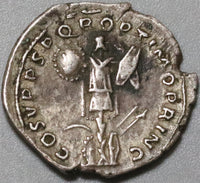 103 Trajan Denarius Roman Empire VF+ Dacia War Victory Trophy (20061702R)