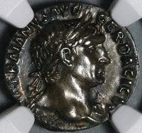 103 NGC AU Trajan Roman Empire Denarius Victory Unpublished Portrait with Aegis (20072201C)