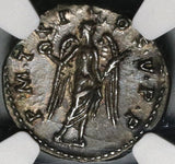 103 NGC AU Trajan Roman Empire Denarius Victory Unpublished Portrait with Aegis (20072201C)