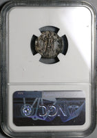 103 NGC AU Trajan Roman Empire Denarius Victory Unpublished Portrait with Aegis (20072201C)