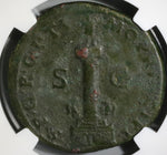 113 NGC F Trajan's Column Dupondius Roman Empire Military Monument (20042701C)