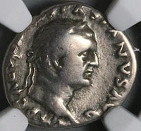 69 NGC F Vespasian Titus Domitian Dynastic Denarius Roman Empire (23022803C)