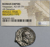 75 AD Roman Empire Vespasian Denarius Eagle NGC Genuine Pedigree (19071503R)