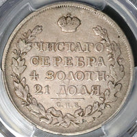 1816 СПБ ПC PCGS VF 20 Russia Rouble Alexander I Imperial Czar Silver Coin (22080602C)