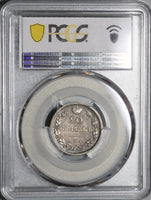 1820/19 PCGS VF 20 Russia Silver 20 Kopeks Czar Alexander I Bold Over-date Coin POP 1/0 (22082001C)
