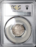 1821/10 PCGS XF Det Russia Silver 20 Kopeks Czar Alexander I Scarce Overdate Coin (20070202C)