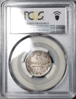 1821/10 PCGS XF Det Russia Silver 20 Kopeks Czar Alexander I Scarce Overdate Coin (20070202C)