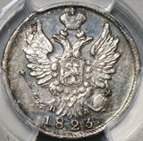 1823 PCGS AU Det Russia Silver 20 Kopeks Czar Alexander I Coin (20062803C)