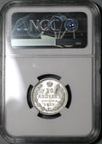 1915 NGC MS 66+ Russia 20 Kopeks Nicholas II Petrograd Silver Coin (20043003D)