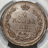 1815/3-EM HM PCGS AU 58 Russia 2 Kopek Alexander I Coin Bit-355 (20071804C)