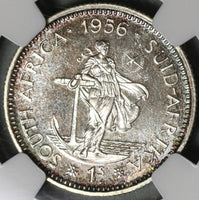 1956 NGC PF 66  South Africa Proof 1 Shilling Silver Coin 1.7k (21012801C)