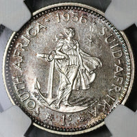 1956 NGC PF 66  South Africa Proof 1 Shilling Silver Coin 1.7k (21012801C)
