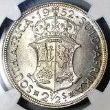 1952 NGC PF 65 South Africa Proof 2 1/2 Shillings 1/2 Crown Silver Coin (19100904C)