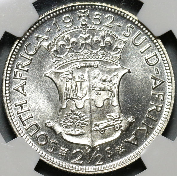 1952 NGC PF 66 South Africa Proof 2 1/2 Shillings 1/2 Crown George VI Coin (20120703C)