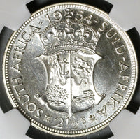 1954 NGC PF 65 South Africa Proof 2 1/2 Shillings 1/2 Crown Silver Coin (19100905C)