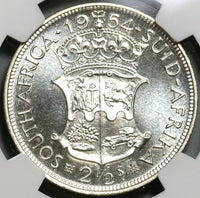 1954 NGC PF 65 South Africa Proof 2 1/2 Shillings 1/2 Crown Silver Coin (19100905C)