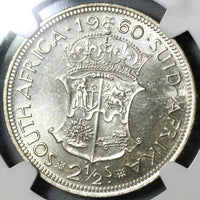 1960 NGC PF 65 South Africa Proof 2 1/2 Shillings 1/2 Crown Silver Coin (19100906C)