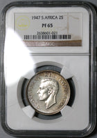 1947 NGC PF 65 South Africa Proof 2 Shillings Florin Silver Coin Mintage 2,600 (19100702C)