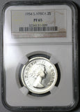 1954 NGC PF 65 South Africa Proof 2 Shillings Florin Silver Coin Mintage 3,150 (19100704C)