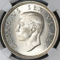 1948 NGC MS 64 South Africa 5 Shillings Springbok Silver Crown Coin (19101003C)