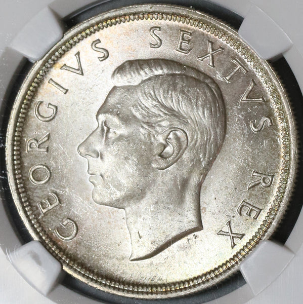 1949 NGC MS 64 South Africa 5 Shillings Springbok Silver Crown Coin (19101101C)
