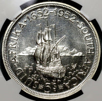 1952 NGC PF 66 South Africa 5 Shillings Capetown Silver Proof Coin (19101102C)