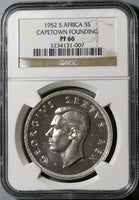 1952 NGC PF 66 South Africa 5 Shillings Capetown Silver Proof Coin (19101102C)