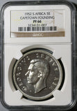 1952 NGC PF 66 South Africa 5 Shillings Capetown Silver Proof Coin (19101102C)