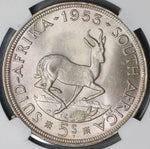 1953 NGC MS 65 South Africa 5 Shillings Crown Springbok Silver Coin (18112102C)