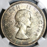 1954 NGC MS 63 South Africa 5 Shillings Springbok Silver 10K Coin (19101104C)