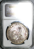 1954 NGC MS 63 South Africa 5 Shillings Springbok Silver 10K Coin (19101104C)