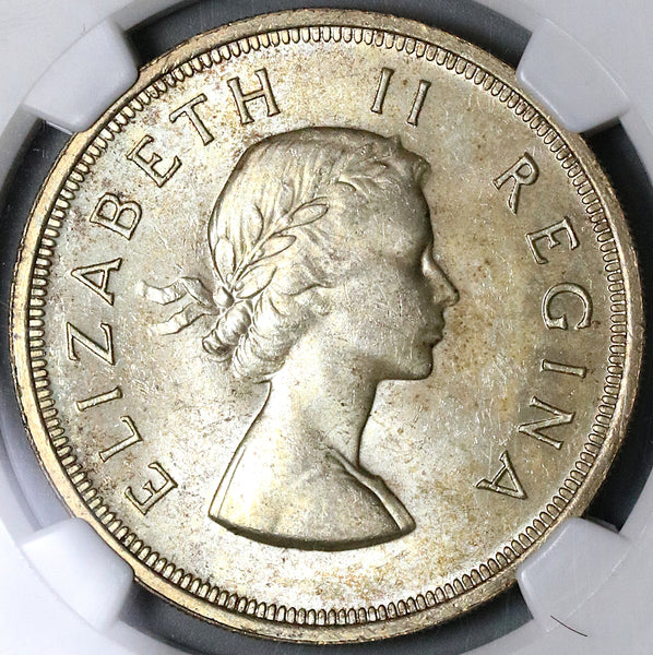1958 NGC MS 63 South Africa 5 Shillings Elizabeth II Silver Crown