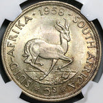 1958 NGC MS 63 South Africa 5 Shillings Elizabeth II Silver Crown Coin (22051704C)