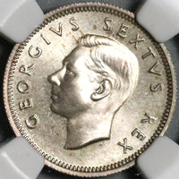 1948 NGC PF 66 South Africa Silver 6 Pence George VI Proof Coin (21012204C)