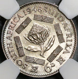 1948 NGC PF 66 South Africa Silver 6 Pence George VI Proof Coin (21012204C)