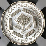 1952 NGC PF 67 South Africa Proof 6 Pence George VI Silver Coin (22051703C)