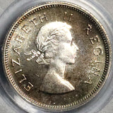 1955 PCGS PR 67 South Africa 6 Pence Gem Proof Protea Flower Silver Coin (23032604C)
