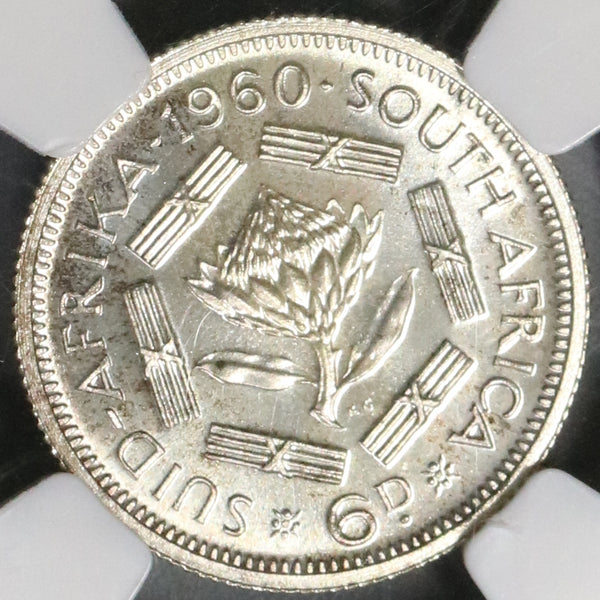 1960 South Africa 6 Pence NGC PF 65 Last Union Proof Coin (18081103C)
