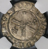 1542 NGC VF 20 Mary Queen Scots Scotland Bawbee Thistle Silver Coin (22010503D)