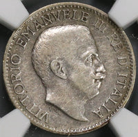 1910 NGC XF 40 Italian Somaliland 1/4 Rupia Italy Colonial Silver Coin (18123003C)