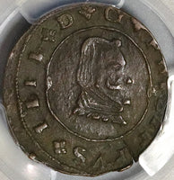 1664 PCGS VF 35 Spain 16 Maravedis Double Struck Mint Error Philip IIII Cuenca Coin POP 1/0 (22032602C