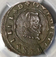 1664 PCGS VF 35 Spain 16 Maravedis Double Struck Mint Error Philip IIII Cuenca Coin POP 1/0 (22032602C