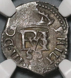 1610-B NGC XF 40 Spain 1/2 Real Philip III Seville Mint Mongram Cob Silver Coin POP 1/0 (20051502C)
