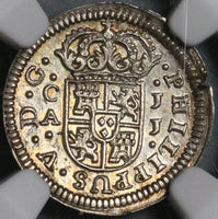 1719-CA NGC MS 63 Spain 1/2 Real Philip V Silver Cuenca Mint State Coin (21080901C)